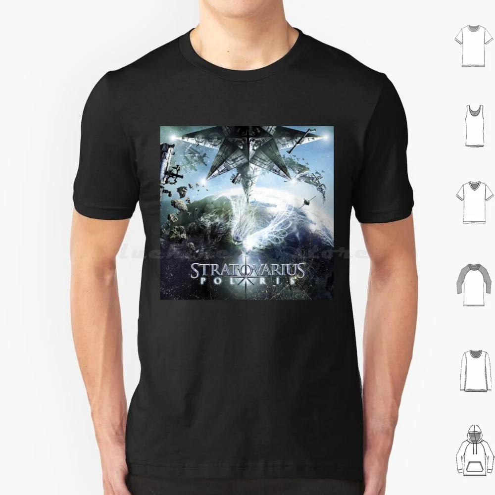 Stratovarius-Polaris Album 2009 Camiseta de algodón para hombres y mujeres DIY estampado Stratovarius Finnish Power banda de Metal banda de Metal progresivo