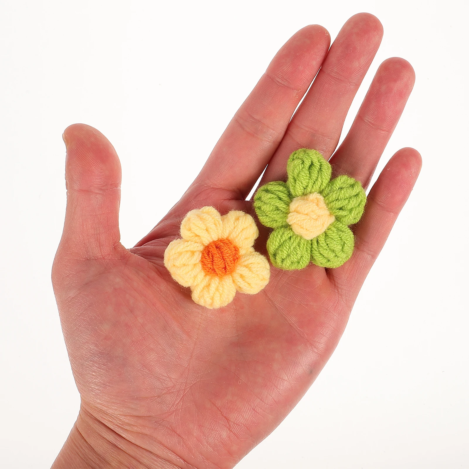 10 Piezas de Flores de Ganchillo, Adornos para Manualidades, Broches, Decoración, Accesorios para Hacer Joyas, Tocados, Accesorios para Manualidades