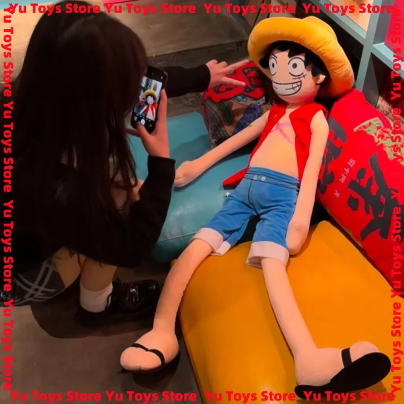 

In Stock Large Size 85cm One Piece Luffy Plush Suffed Toy Monkey D. Luffy Doll Soft Cotton Luffy Model Hold Pillow Gift