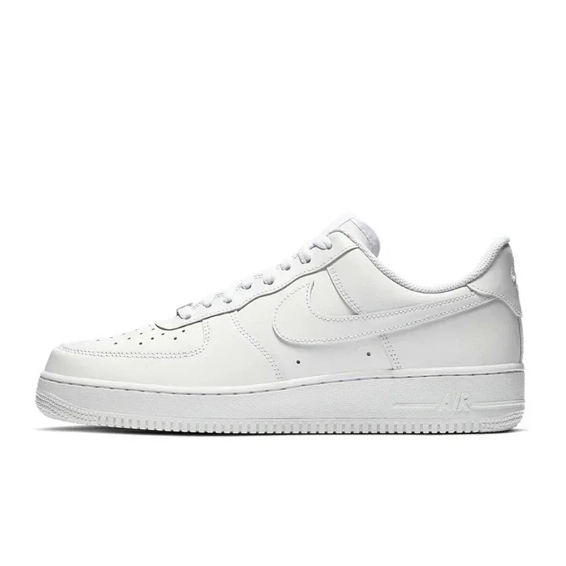 Nike-Chaussures de skate basses pour hommes et femmes, Air Force 1 07, Baskets de sport, Tout blanc, Baskets Panda Casual, Tains