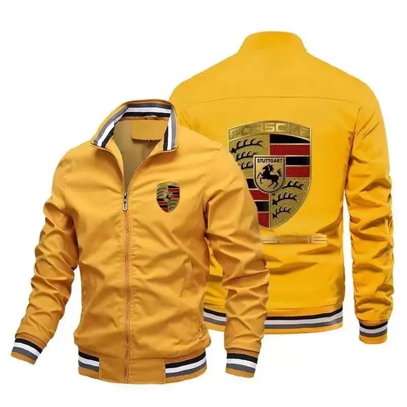 Frühling und Herbst 2024 neue hochwertige Mode Kragen Jacke Outdoor Freizeit Motorrad Cross-Country Flug anzug Slim Coat Männer