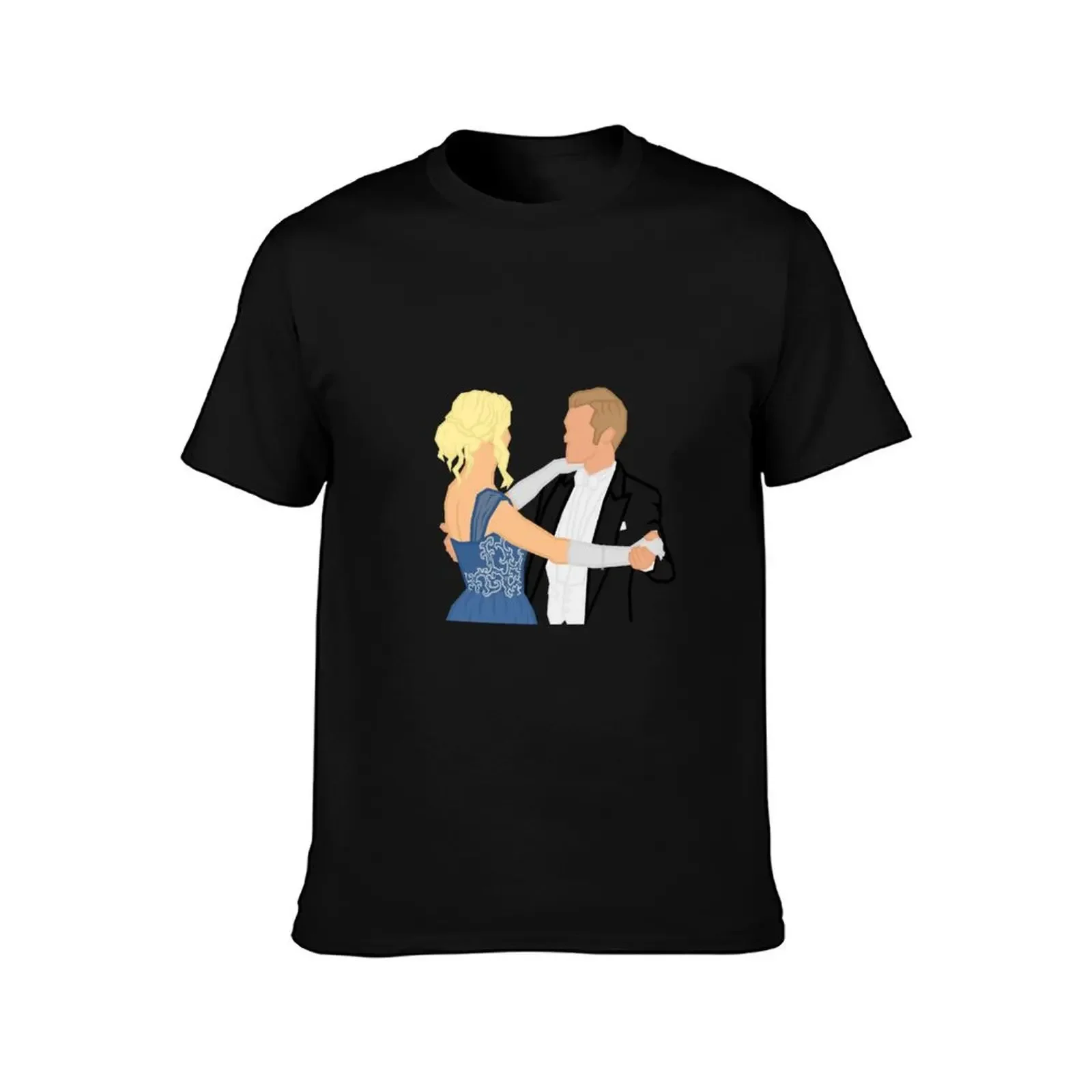 Klaus and Caroline at the Mikaelson's Ball - The Vampire Diaries T-Shirt sublime man clothes heavyweights tee shirts for men