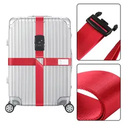TSA Password Customs Lock Luggage Cross Belt Adjustable Travel Suitcase Band Luggage Suitcase Rope Straps Travel Accessories