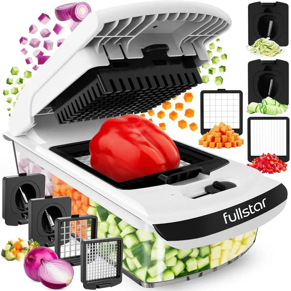 Original Vegetable Chopper - Chopper and Spiralizer - Food Chopper with Container, Fruit Cutter, Onion Dicer - All-in-One Prep T