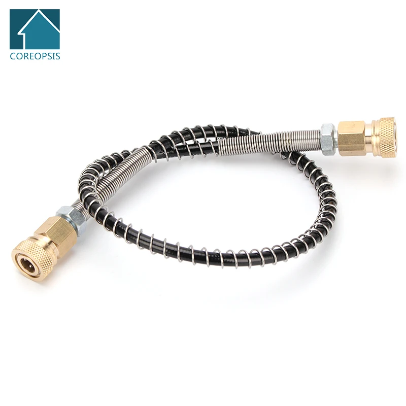 

50cm High-Pressure Nylon Hose with M10x1 Thread Quick Connect Couplings PCP Pneumatics Air Refilling with Spring Wrapped 40Mpa