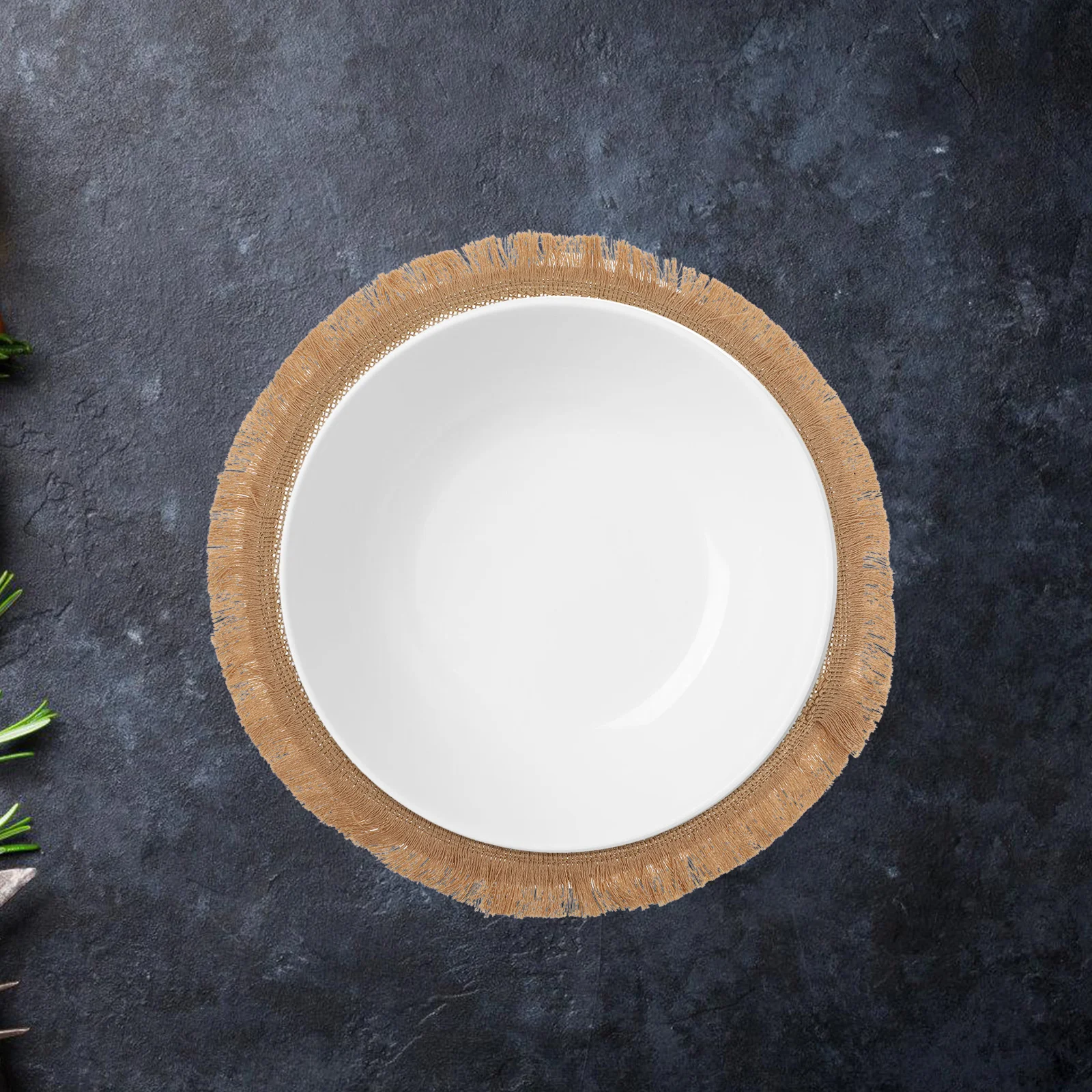 

Round Burlap Placemat Rustic Farmhouse Cup Holder Coaster Decorative Table Placemat for Cafe Drinks Coasters for Coffee Table