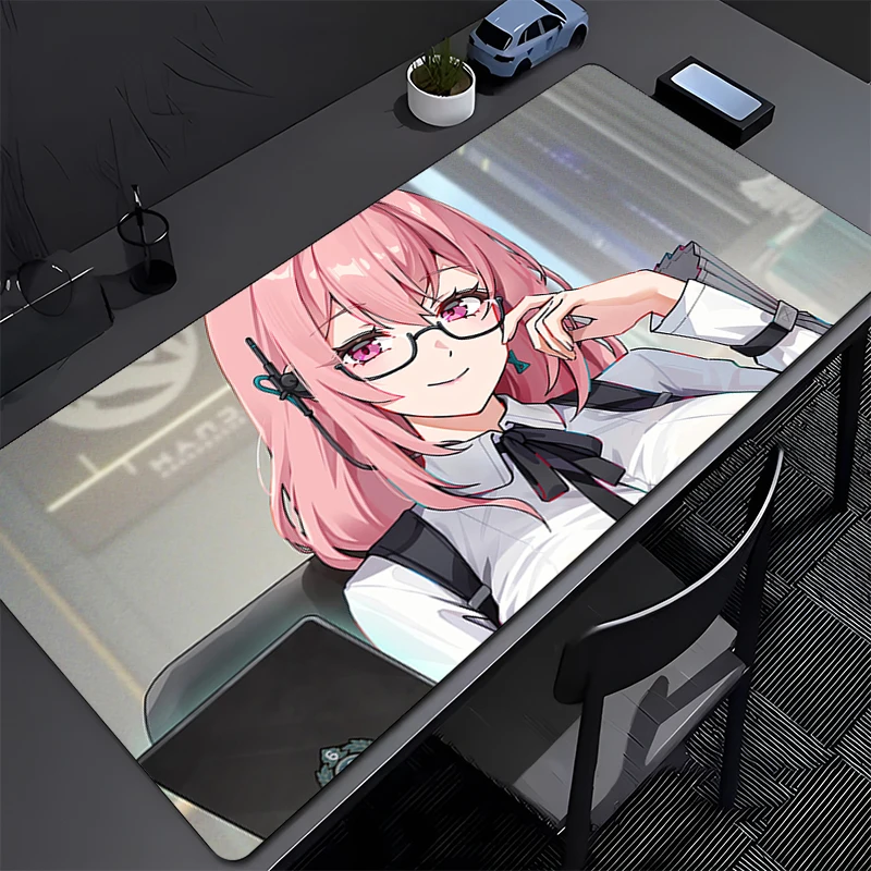 마우스 패드 애니메이션 소녀 책상 마우스 매트 노트북 Zenless Zone Zero 마우스 패드 PC Tsukishiro Yanagi Kawaii 키보드 패드 ZZZ 핑크 플레이 매트