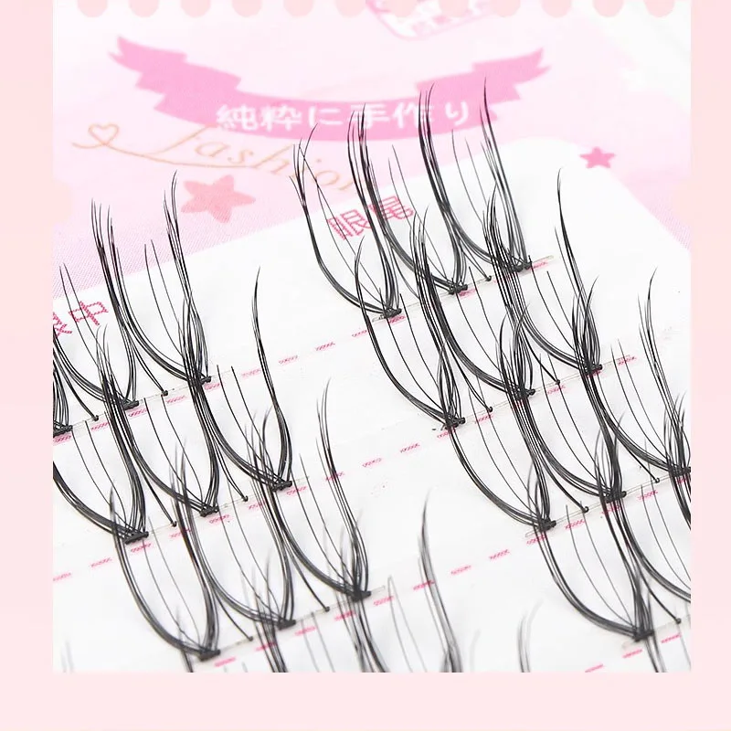 Invisible Transparent Band Fake Eyelashes Natural Simulation Soft Lashes Segmented Individual Cluster U-shaped Manga Eye Lashes