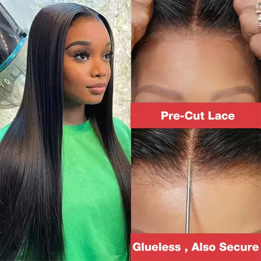 Bleached Knots 300% Super Double Drawn Raw Vietnamese Hair Bone Straight Human Hair Wig Pre-plucked Glueless Wigs Ready to Wear