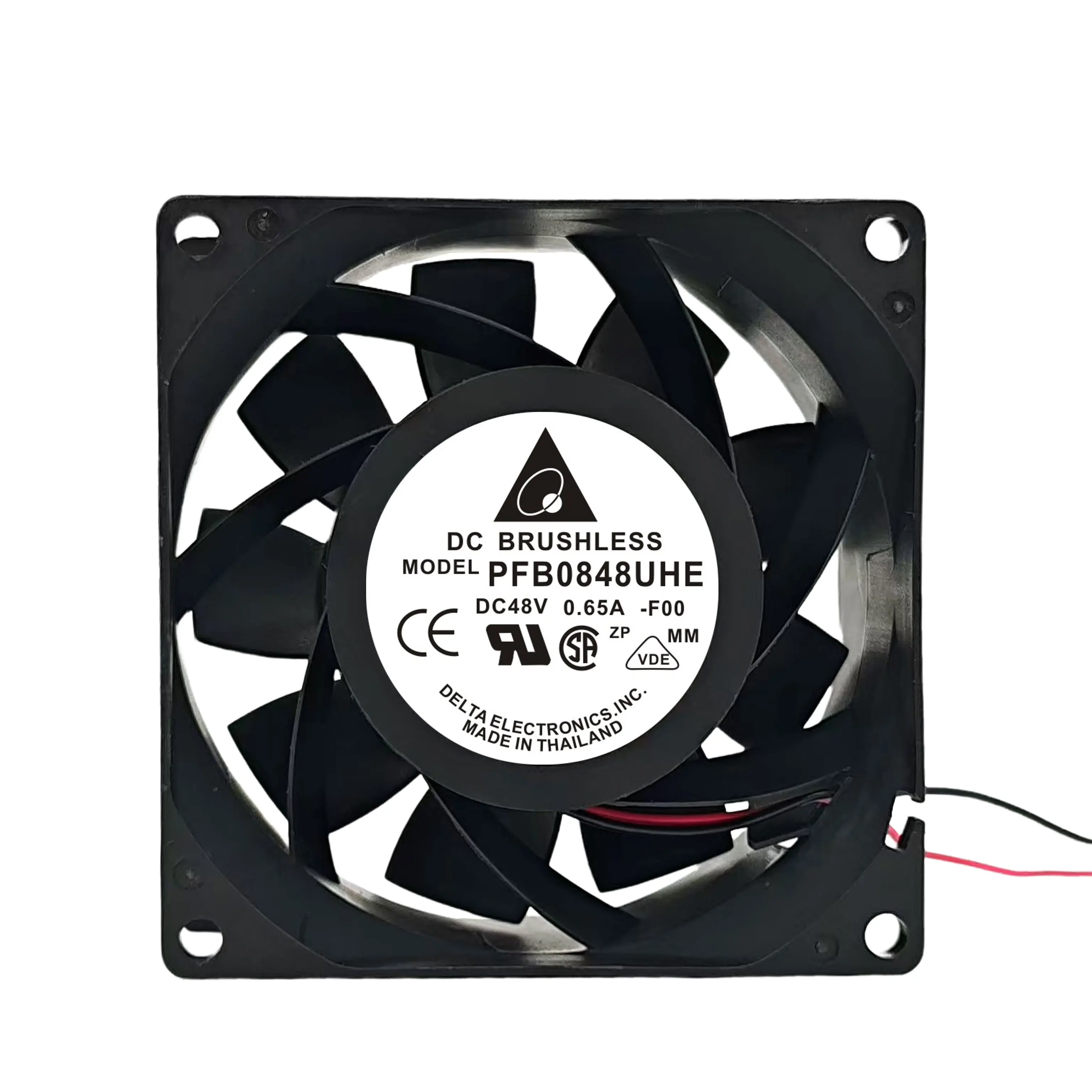 Delta Electronics PFB0848UHE DC 48V 0.65A 80x80x38mm 2-Wire Cooling Fan