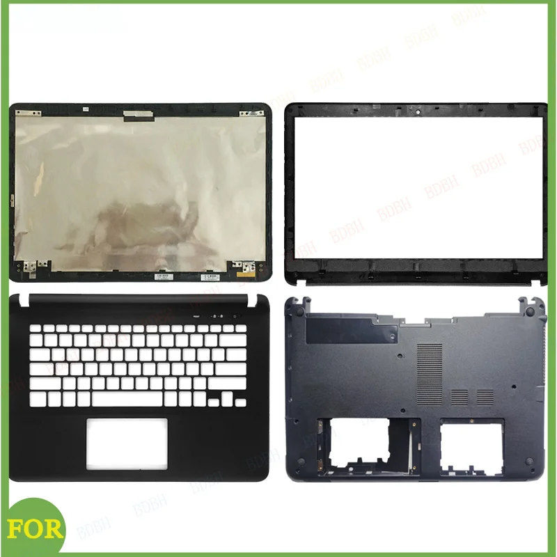 Tampa Traseira LCD/Moldura Frontal/Apoio para as Mãos Superior/Caixa Inferior para Notebook Sony Vaio SVF14 SVF141 SVF142 SVF143 SVF144 (Sem Touch)