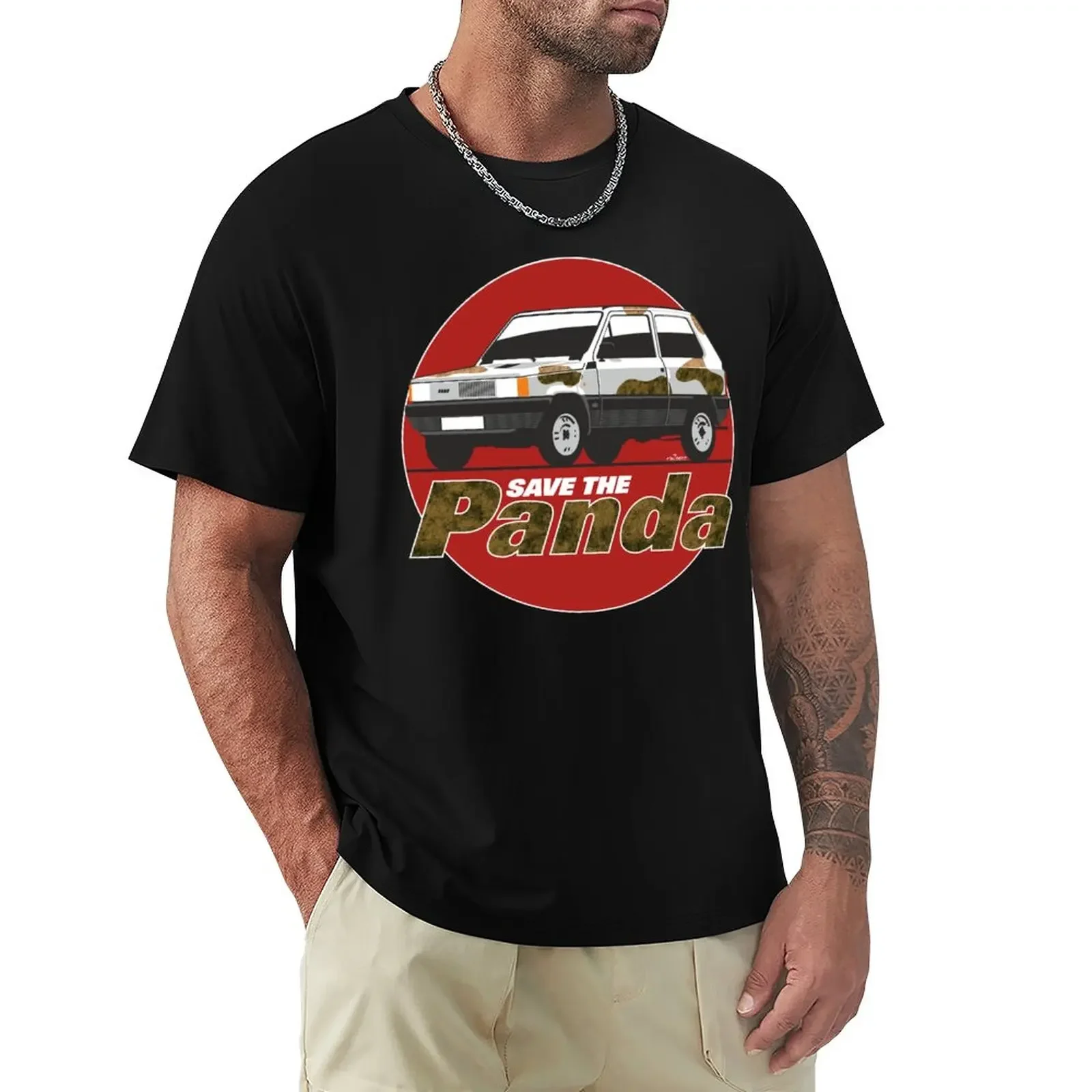 Save the (Fiat) Panda! T-Shirt vintage anime shirt oversized men workout shirt