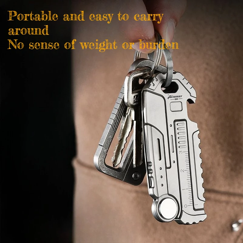 2026 New Titanium Alloy Multi-functional Manual Combination Tool Keychain Tool Belt Clip EDC Equipment