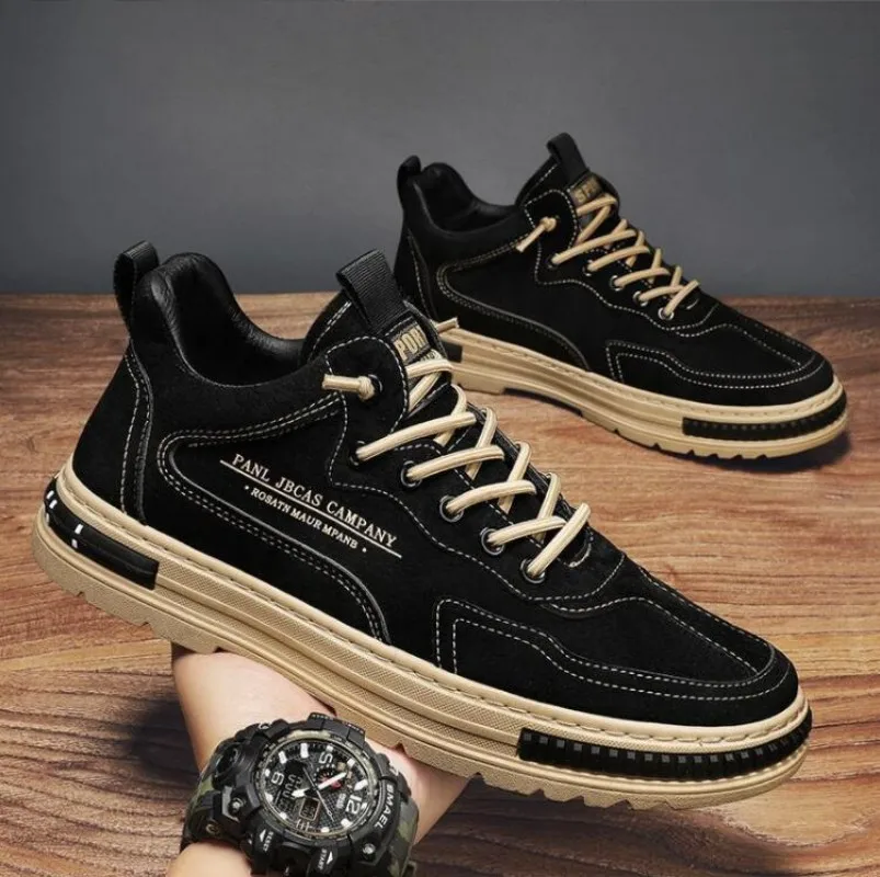 Fashion Tooling Men's Shoes Autumn Winter Casual Lace-up Sneakers Outdoor Work Shoes Platform Non-slip Trekking Shoes for Men