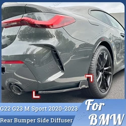 Rear Bumper Lip Diffuser Splitter Spoiler Scratch Protector For BMW 4 Series G22 G23 M Sport 2020 2021 2022 2023+ Body Kit Trim