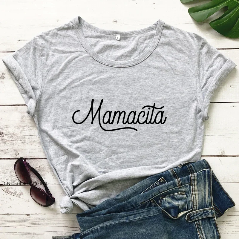 Mamacita Sweatshirts T-Shirt Funny Mother's Day Gift Tshirt Women Short Sleeve Pregnant Announcement Top Tee Dropshipping