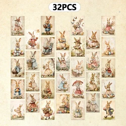 32pcs, Vintage Easter postcard/country rustic/indoor bedroom decoration/wall sticker/congratulations message card/mailing