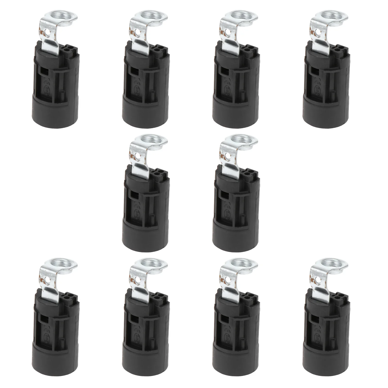 

10 Pcs Light Bulb Socket E14 Lamp Holder Candles Adapter LED Lightbulb Black Plastic Base