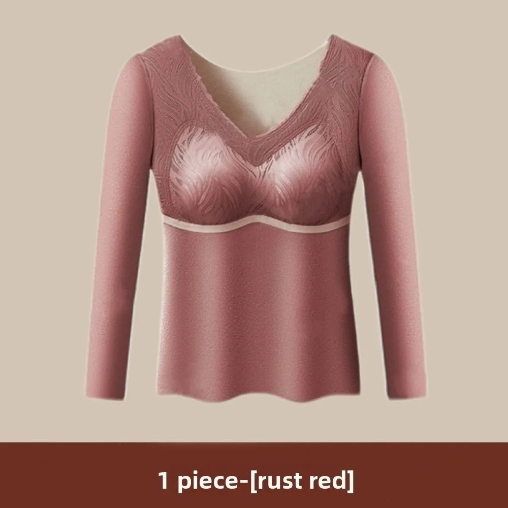 ملابس حرارية نسائية كبيرة الحجم ملابس علوية دافئة على شكل حرف U رقبة مستديرة ملابس داخلية حرارية ملابس داخلية غير مرئية دافئة ملابس علوية طويلة للخريف/الشتاء #2