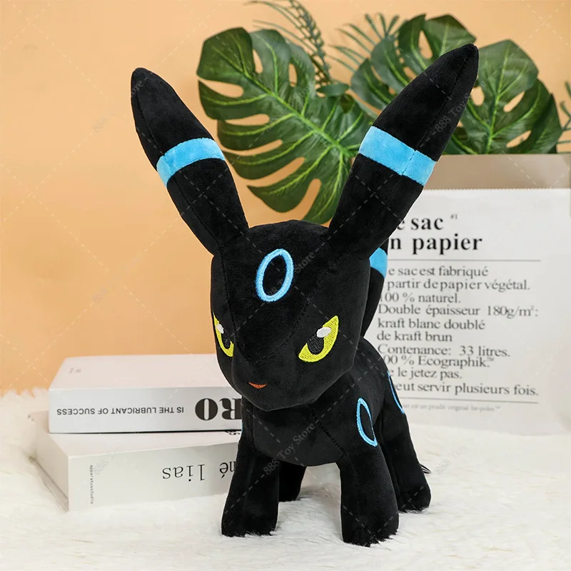 31cm Pokemon Plush Shiny Umbreon Standing Soft Stuffed Animals Dolls Anime Eevee Sylveon Vaporeon Flareon Big Size Peluche Toys