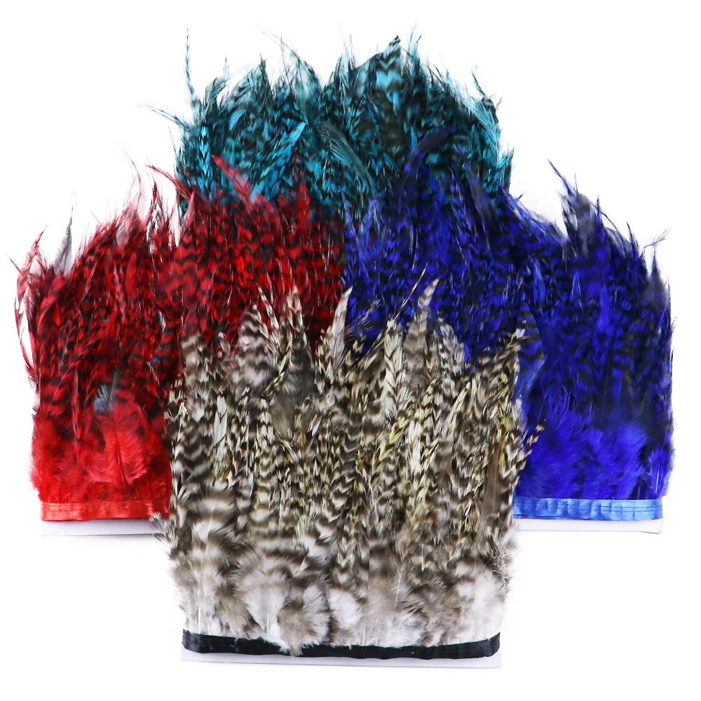 1/5/10Meters Natural Rooster Saddle Feathers Trim Fringe 4-6 Inches DIY Wedding Party Sewing Clothing Chicken Plumes Decoration