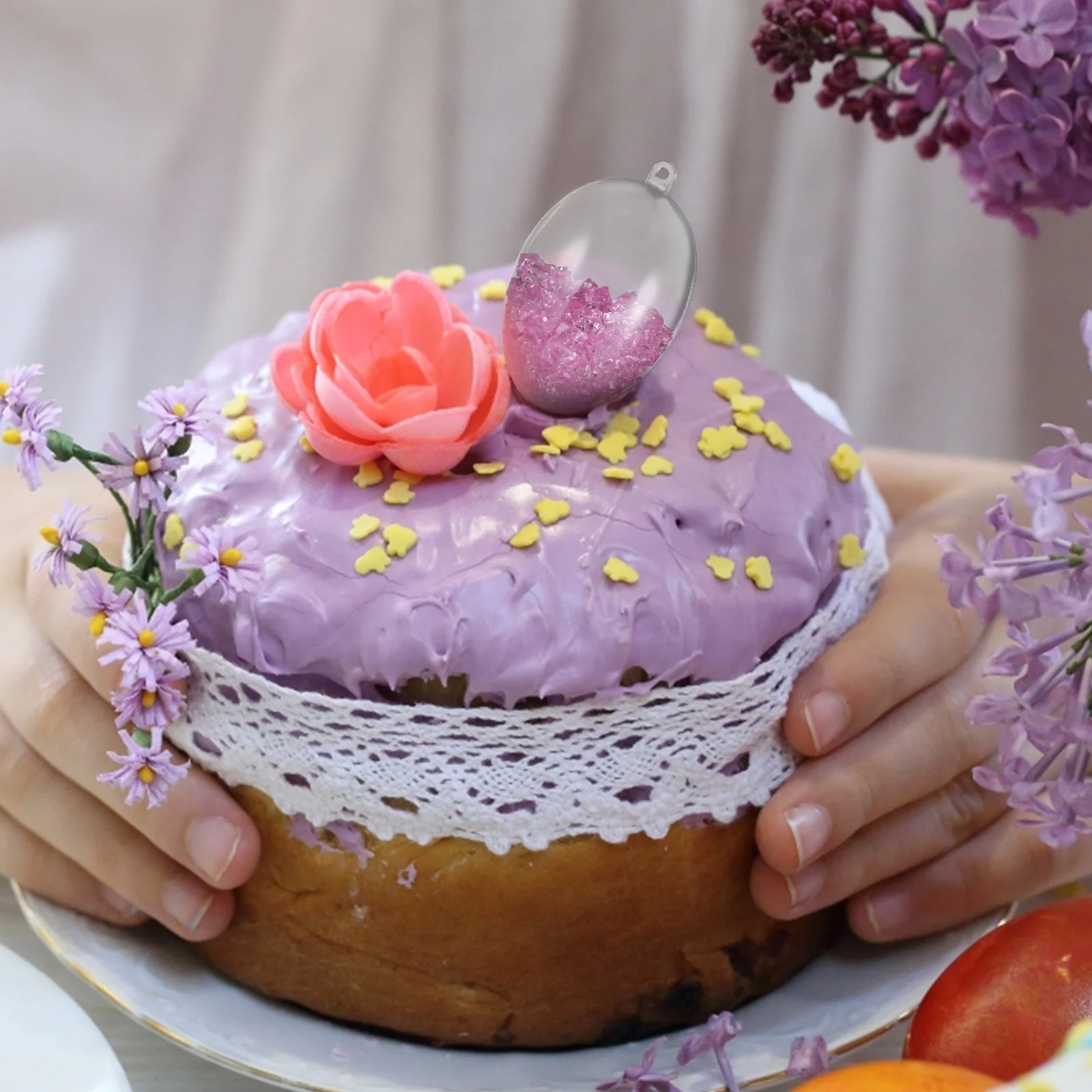 

Transparent Fillable Egg Shape Clear Balls Baubles Hanging Decorations for Tree Festival Easter Craft Ornaments