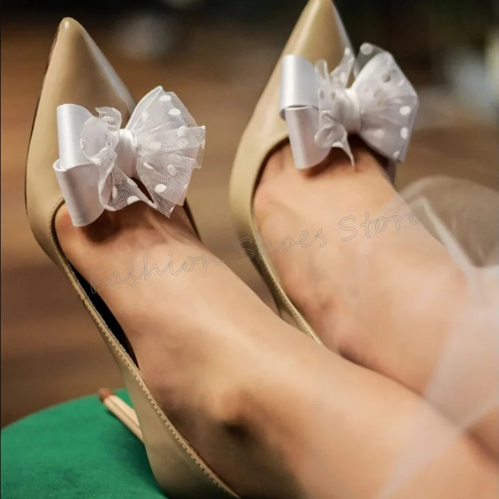 

Bow knot Decor Pointed Toe Pumps Matte Leather Stilettos High Heels High Heel Shoes for Women Heels 2025 New Zapatos Para Mujere