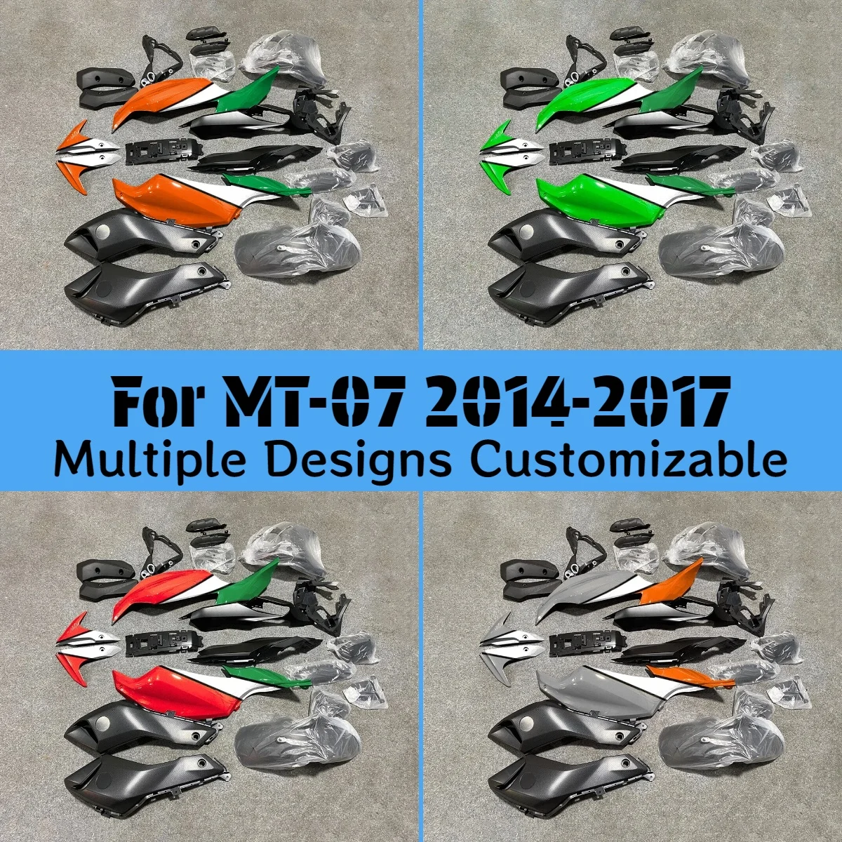 Cool Fairing Set MT07 2014 2015 2016 2017 Motorcycle Accessories Fairings Kit for YAMAHA FZ-07 MT-07 14 15 16 17