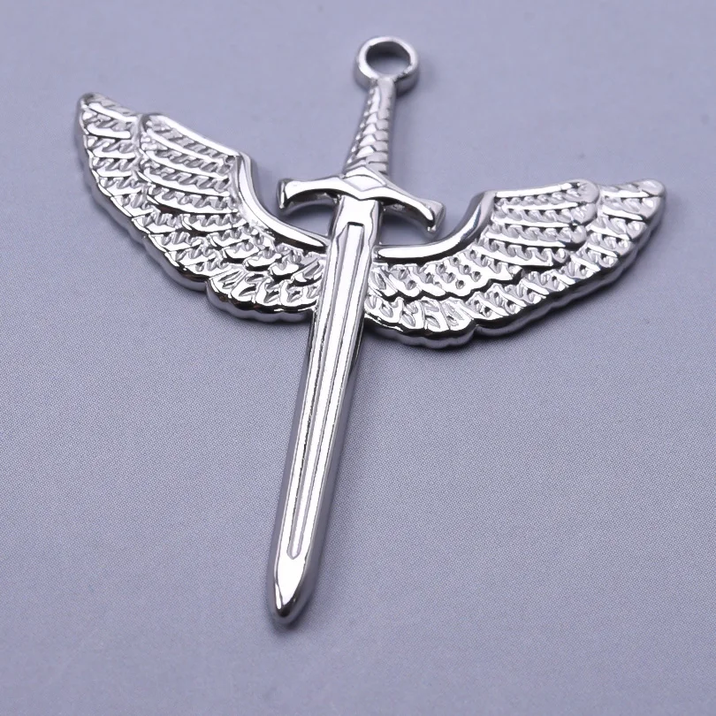 Fashion Silver Color Dagger Sickle The Sword Pendant Stainless Steel Pendants For Jewelry Making Supplies Turkish Eye Wing Charm