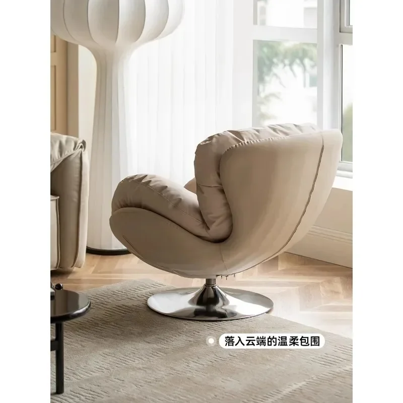Swan Designer Rotating Leisure Chair Single Sofa Eggshell for Balcony Bedroom Lazy Comfortable Seat