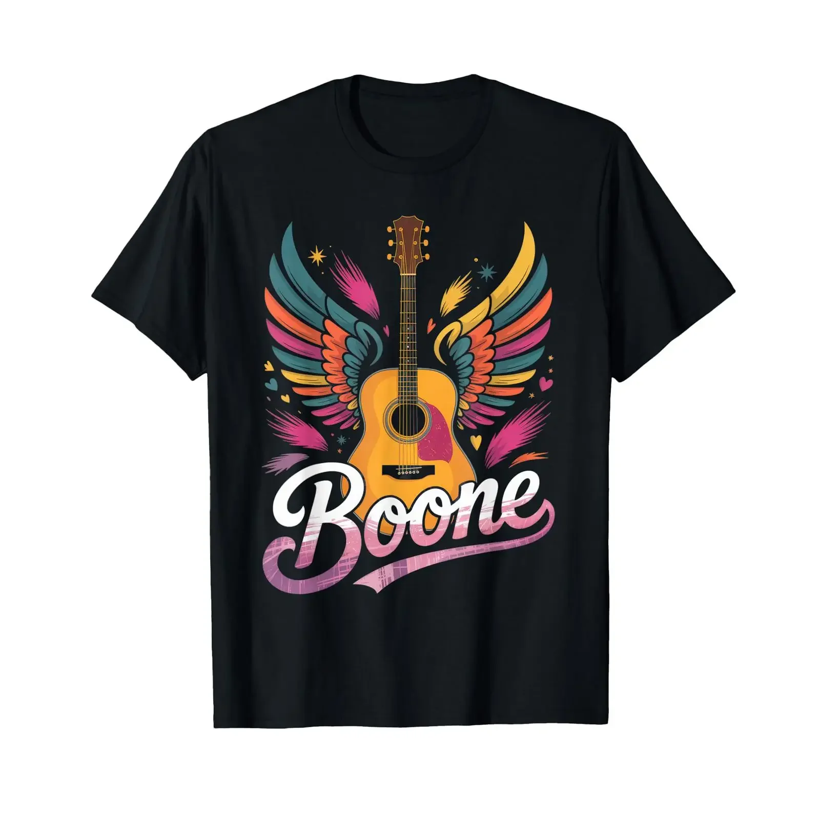 Boone Music Lover Vibes Colorful Artistic Design T Shirt vintage Washed Versatile graphic designer clothes Slightly Stylish