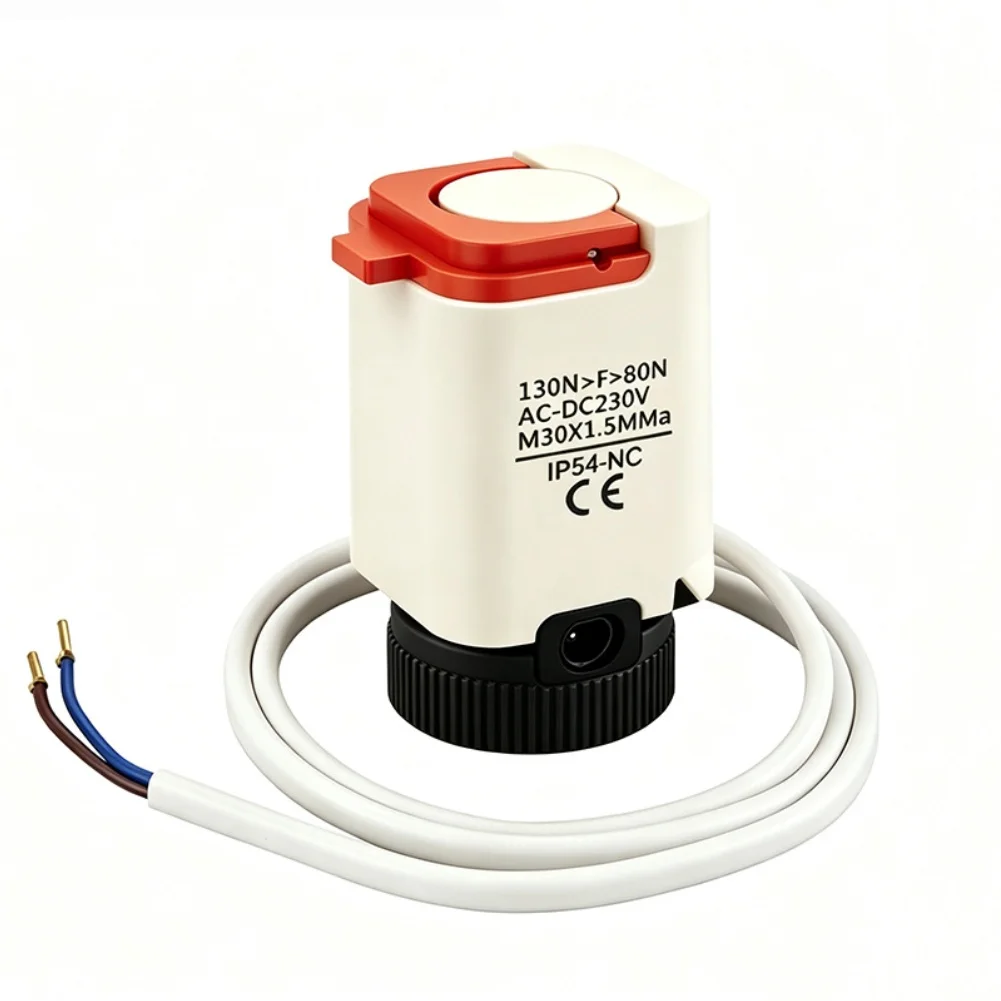 Electric Thermal Actuator 230V 24V Manual Auto Dual Mode NO M30x1.5 Water Floor Heating Manifold Residential Commercial