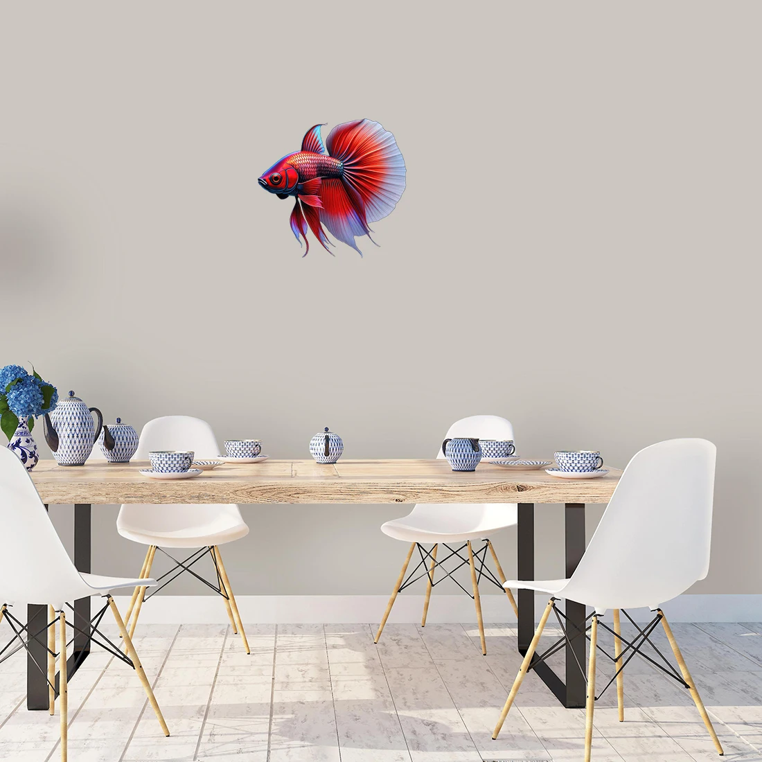 Three Ratels CG283 colorFUL  fighting fish Wall stickers for home decoration luggage decals car hood stickers