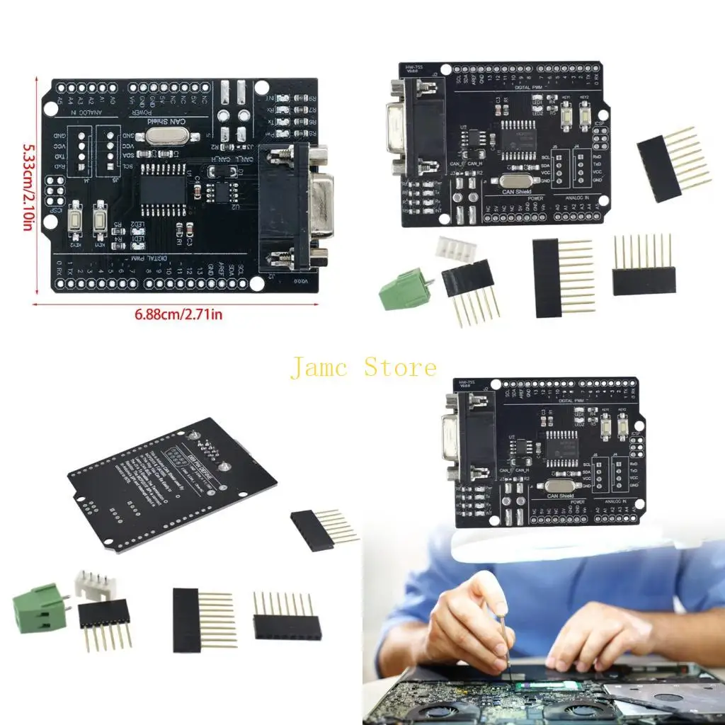 

LX0B MCP2515 CAN Bus Shield Expansion Module DC4.8V-5.2V for Vehicle Electronics