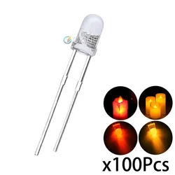 3mm 5mm gelb flackern flackernde LED-Dioden Kerze LED flackernde Lichter klare runde Linse inter mit ente Flamme Leuchtdiode