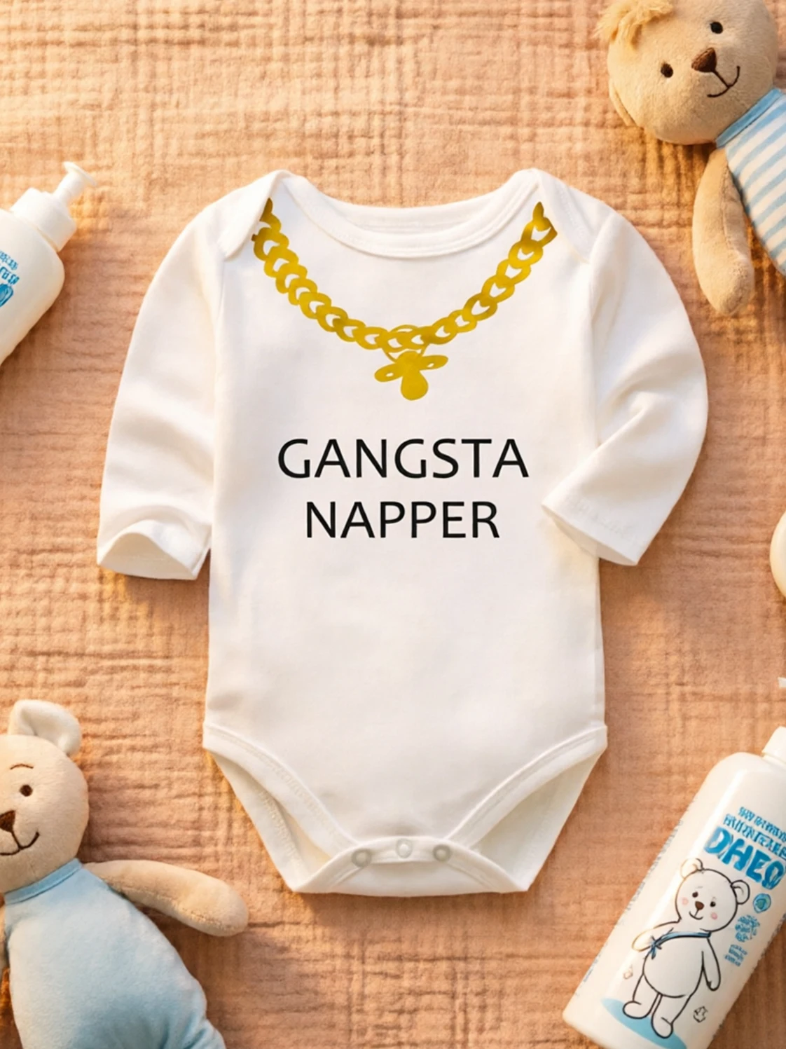 Cotton Fun Hip Hop Baby Infant Clothing Spring Autumn Long Sleeve Trendy Cool Newborn Triangle Bodysuit For Unisex babies
