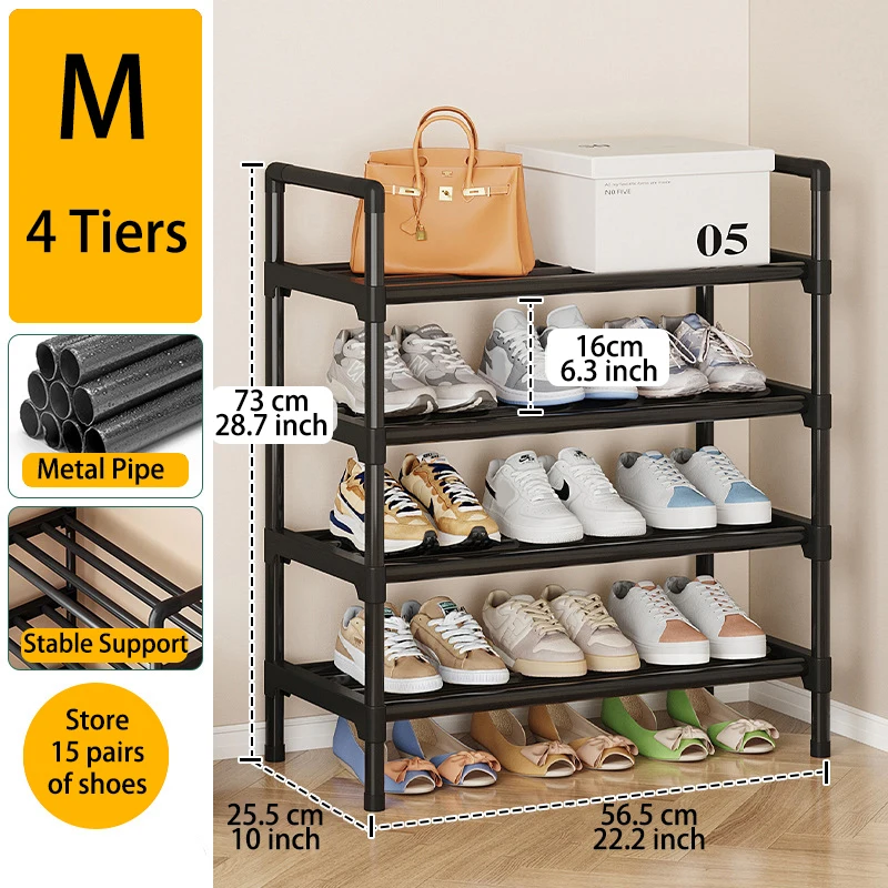 Meerlaags metalen schoenenrek, grote capaciteit schoenenopberger voor entree, kast, garage, schoenenplank voor woonkamer