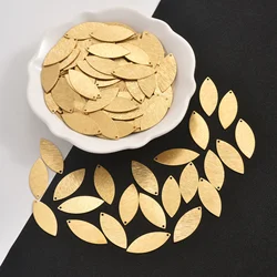 20pcs original brass single hole brushed geometric oval bracelet earrings necklace pendant DIY brass jewelry accessories