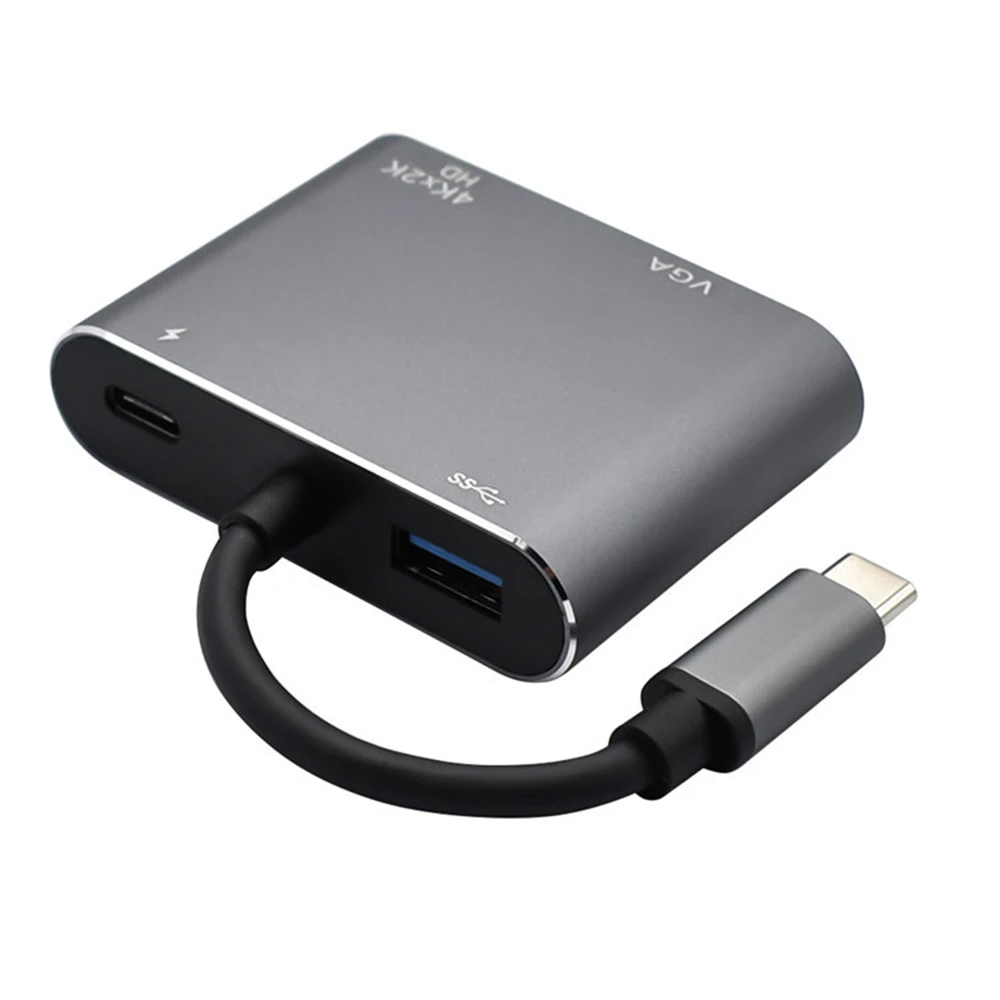 Type C to HDMI-compatible /VGA /USB3.0 Adapter 1080P Multi-Display 4in1 USB C to HDMI-compatible Converter for Windows 7/8/10 OS