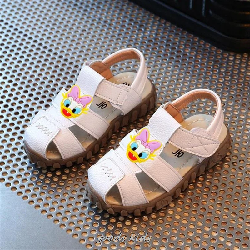 Baby Girls Boys Minnie Sandals Infant Anti-collision Toddler Shoes Soft Bottom Donald Duck Kids Children Beach Sandals