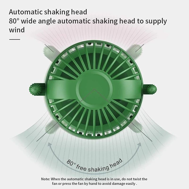 Mini Fan Cute Cactus USB Rechargeable Oscillating Fan Portable 3 Gear Cooling Fan Home Air Cooler For Office Traveling