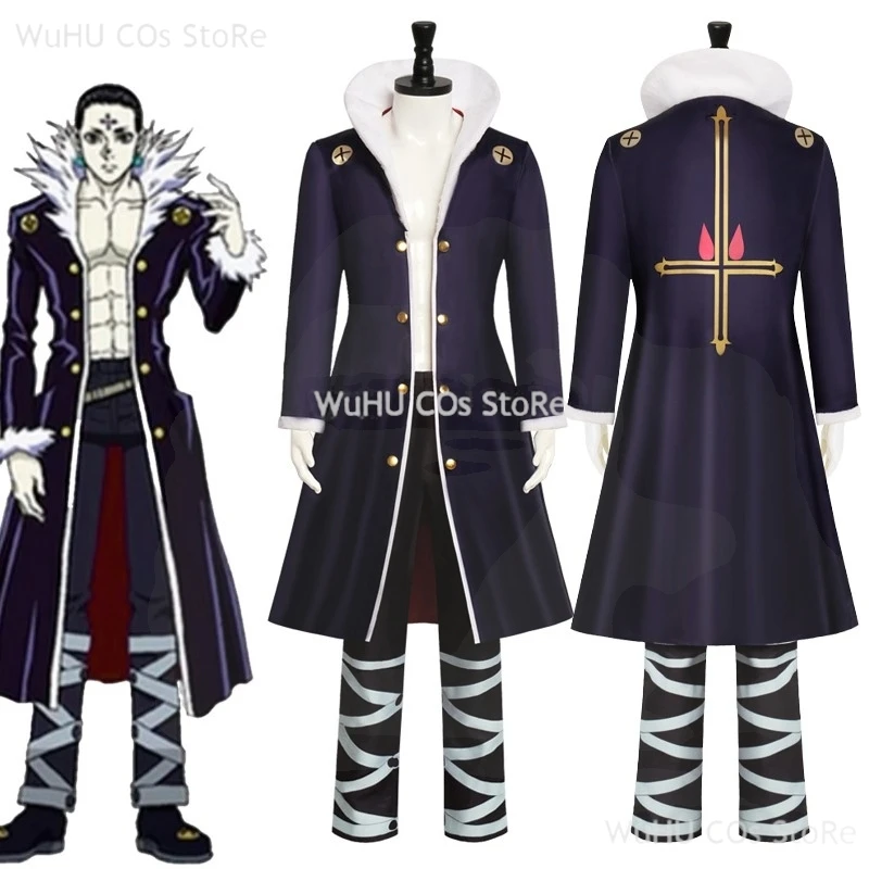 Anime Hunter Chrollo Lucilfer Kulolo Lushilufelu Cosplay cazador pantalones chaleco abrigo disfraz Kulolo peluca zapatos hombres disfraz de Halloween