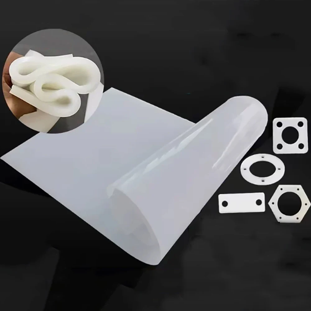 White Food Grade Sealing Element High Temperature Resistant 1mm-20mm Silicone Rubber Sheet Transparent Square Silicone Gasket