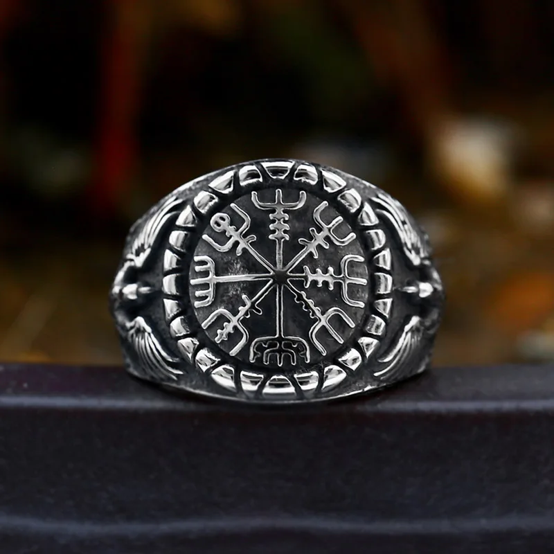 Beier 316L Stainless steel nose viking Talisman pattern men ring Odin Amulet Vegvisir scandinavian fashion jewelry BR8-1249