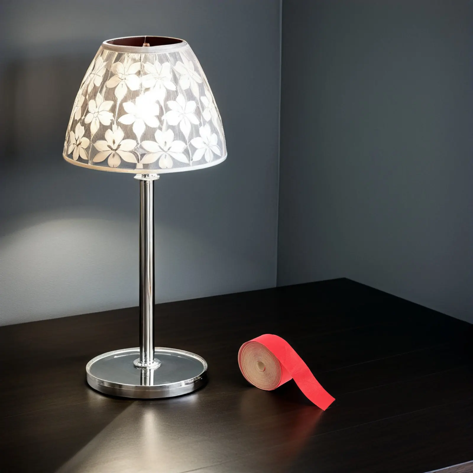 1 Roll Red Lampshade Edging Tape Self Adhesive Cloth Trim Lamp Shade Repair Decorative Edge Banding Lampshade Edging Tape