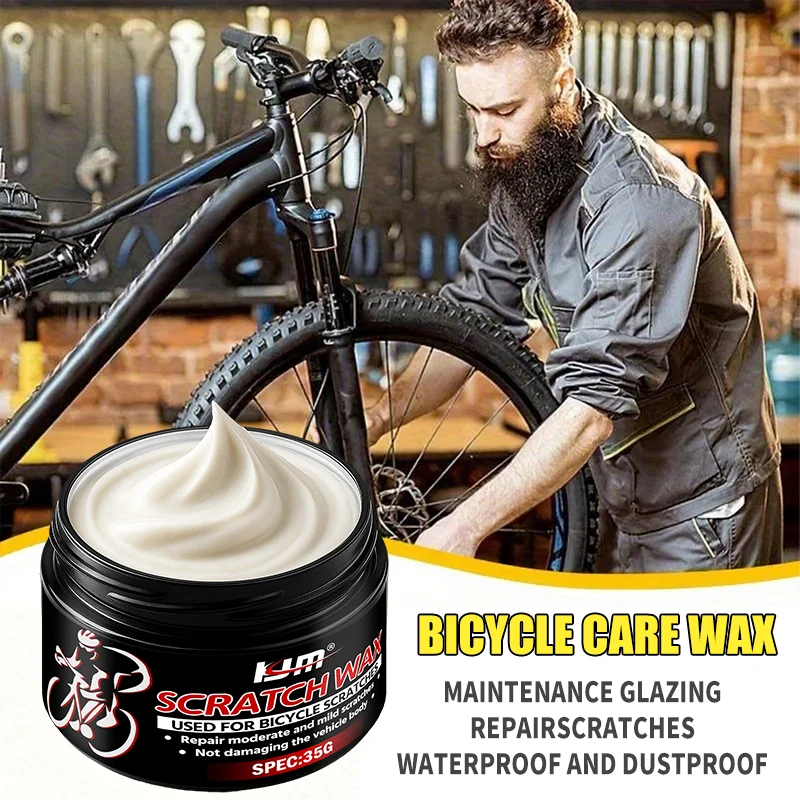 KJM Bicycle Maintenance Wax for Scratch Repair and Gloss Enhancement - Multi-Surface Polishing Cream for Mountain Bikes and More