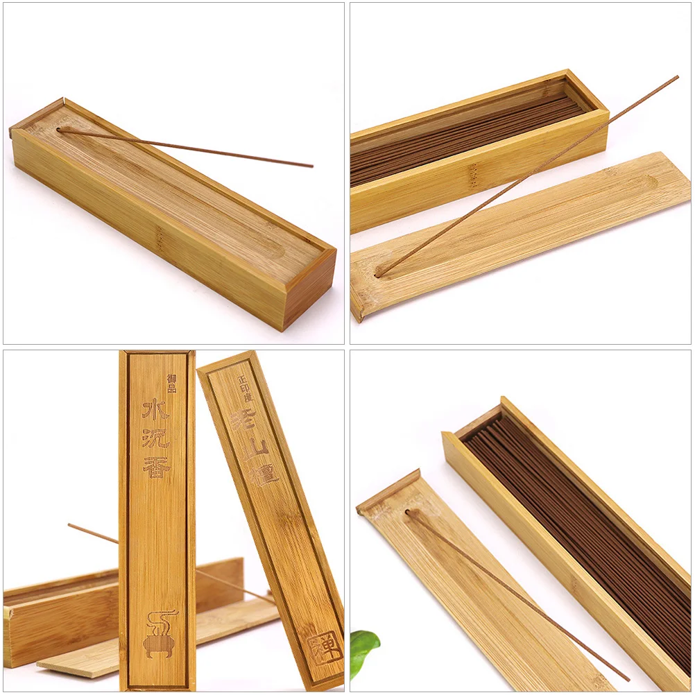 1pc Simple Incense Stick Holder Incense Storage Box for Home (Assorted Color) Bamboo Incense Box Creative Incense Case