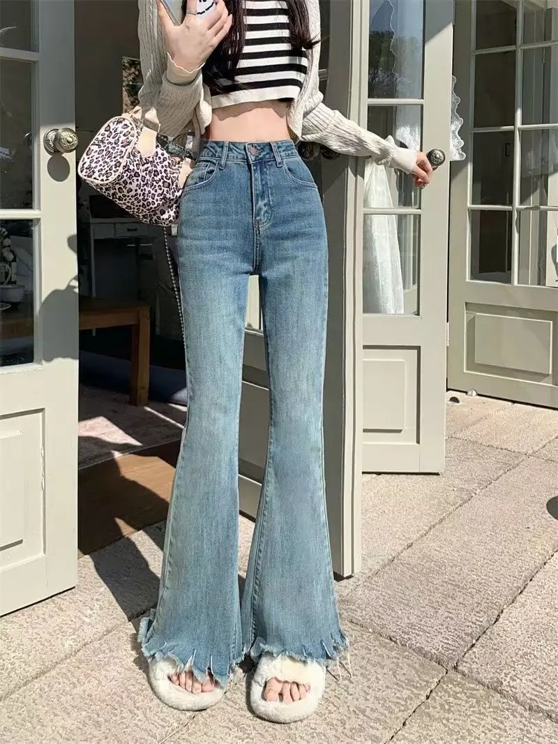 

Джинсы Femme, пышные женские брюки больших размеров, большие размеры, женские джинсовые модные удобные базовые простые повседневные универсальные брюки