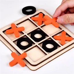 Jogo de mesa Tic Tac Toe para meninos e meninas, tabuleiro de xadrez de interesse, jogo cerebral, brinquedos para crianças, presentes de aniversário, 6-8