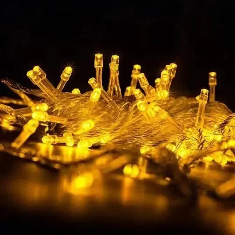 3/5/10M 요정 문자열 커튼 빛 LED 0.7m 휴일 빛 화환 크리스마스 조명 야외 거리 웨딩 가든 장식